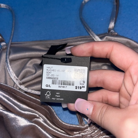 H&M Rutched Velvet Cami (Large) - Picture 4 of 4